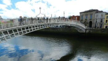 Ha'penny bridge over the Liffey, Dublin. Enjoyed on one of our Leisure Tours of Ireland 