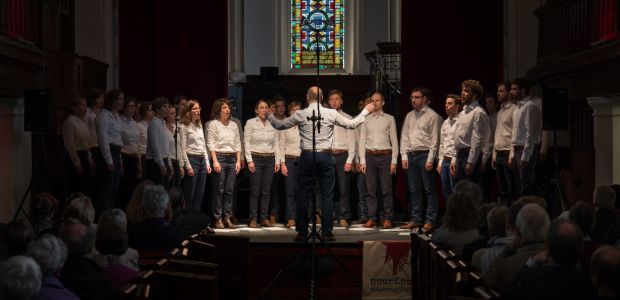 Choir performing in a church in Ireland
