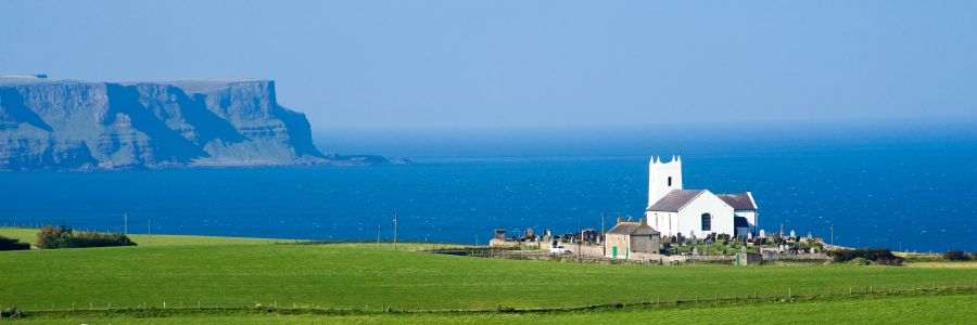 Church by the sea in north west Ireland on one of our Christian tours of Ireland
