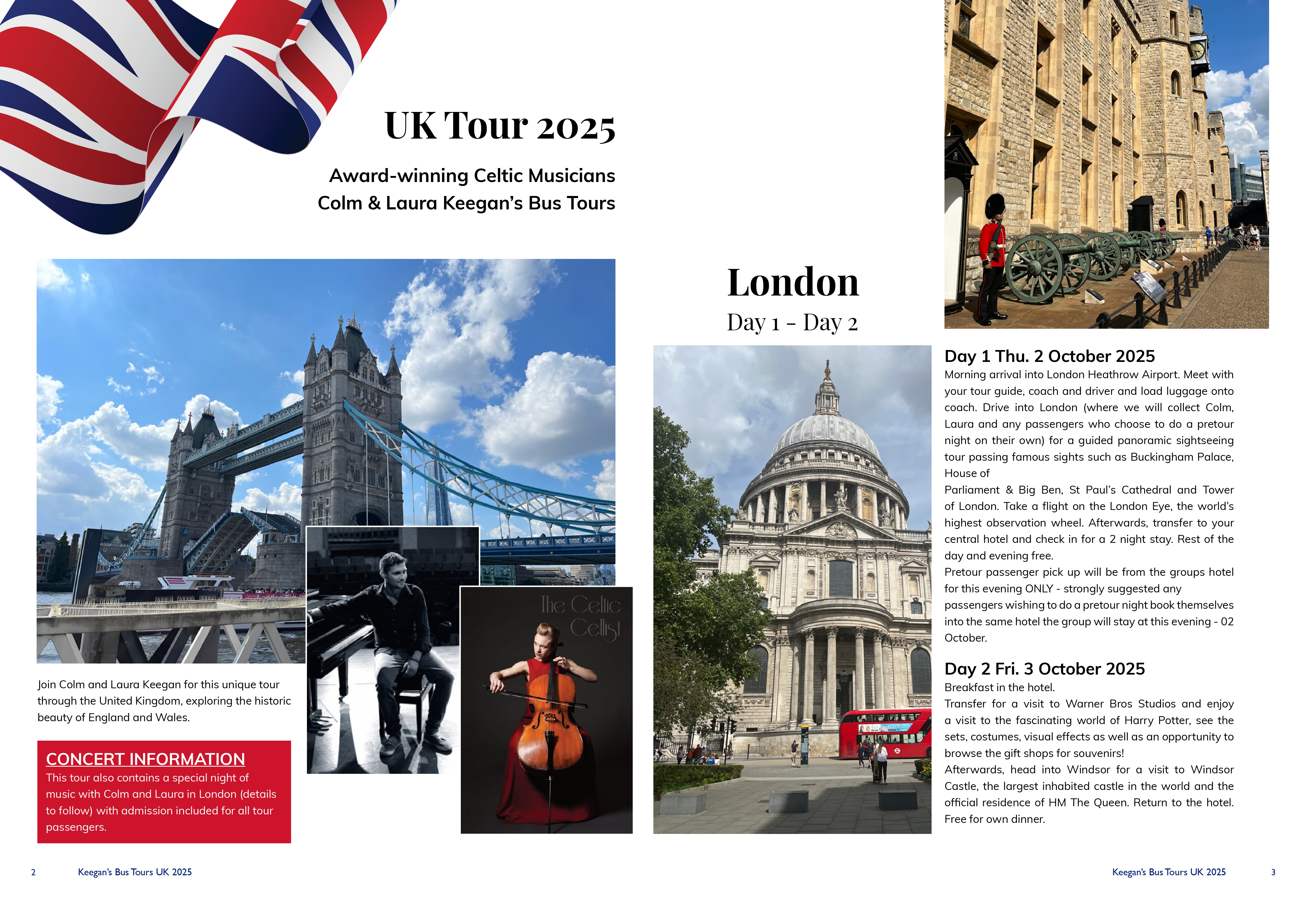 Colm & Laura Keegan's Tour UK 2025  - Brochure Page 2