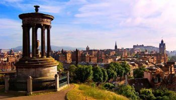 Silhouette of Calton Hill.