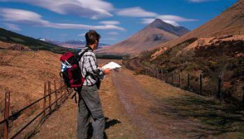 Hiker on the West Highland Way., Auch, Highland, Scotland.